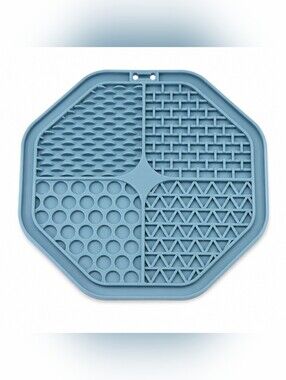 Silicone‎ Pet Lick Mat Slow Feeder Enrichment Mat for Dogs & Cats Blue 6.5"